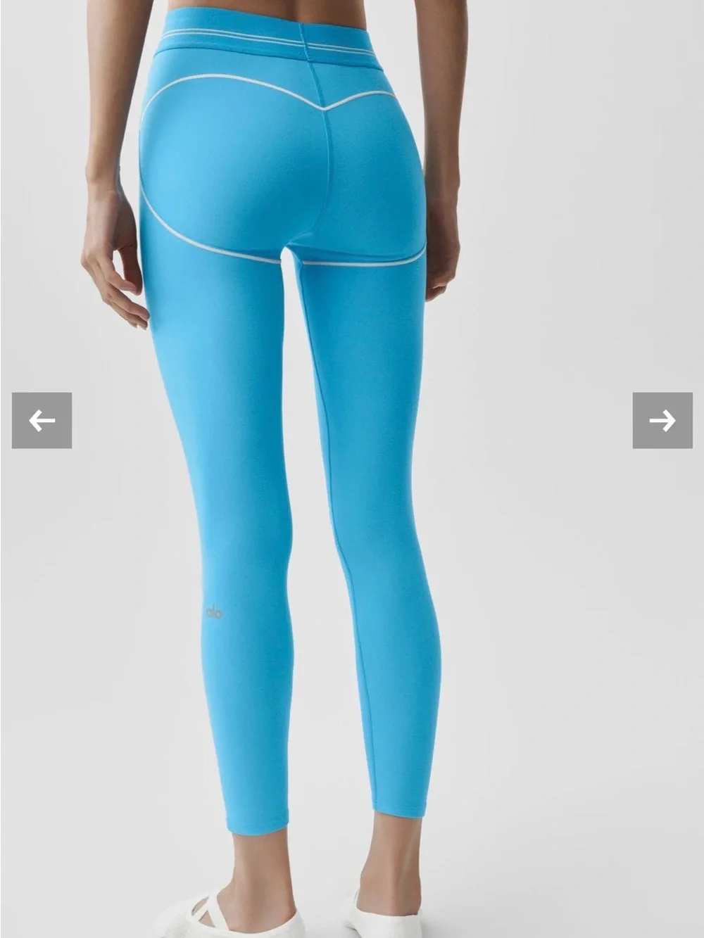 ALO Yoga Bright Blue High-Waist Seam Detail Leggings Small
